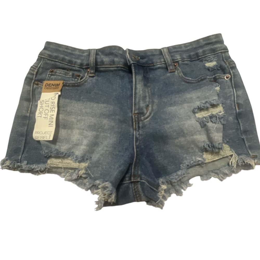 Project Rebel Women's Ripped Blue Jean Shorts